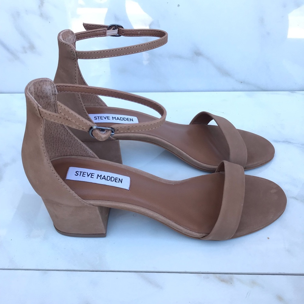 $80 Steve Madden womens Irenee Dress Sandal, Tan Nubuck, 8 US - Picture 1 of 6